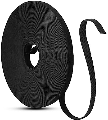 Redamancy 15M Fascette Fermacavo, 10mm Fascette per cavi, Cinghie Fermacavi per Cable Management, Riutilizzabili Fettuccia Nylon Nero per Casa, Ufficio e Giardino