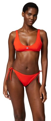 Tommy Jeans Damen Bikini Oberteil Bralette ohne Bügel, Rot (Hot Heat), L