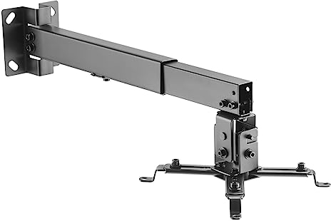 WilTec Toboli Beamerhalterung 20kg universelle Projektorhalterung Decke und Wand 43-65cm schwenkbar drehbar