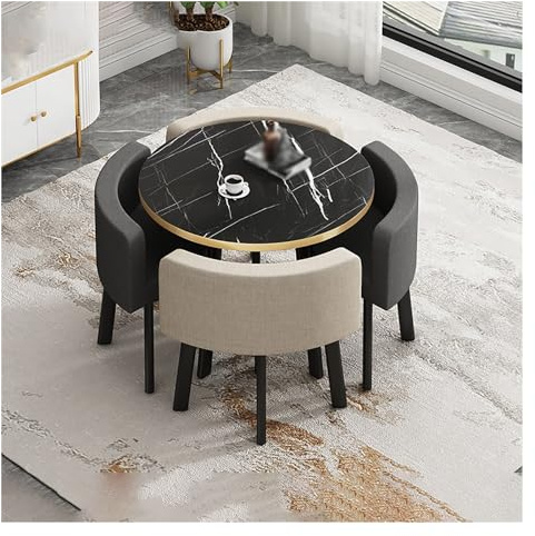 Büro Empfangsraum Clubtisch,Runder Esstisch Set,Rezeption Tisch Und Stuhl Kombination,Besprechungstisch,Besprechungstisch Mit Stühlen,Verhandlungstisch,Tisch Und Vier Stühle,Raum,Küche (Color : Cotto