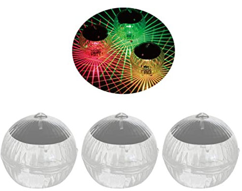 Kisangel 12pcs Garden Decorative Lights Solar-Powered Floating Ball Lights Led Solar Spa Wedding Party Decor