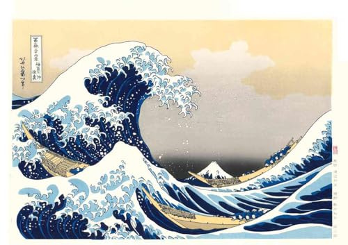 版三 Authentic Japanese Hand Printed Woodblock Prints and Art Work Made by Skilled Craftsmen in Japan. The Great Wave of Kanagawa by Katsushika Hokusai.