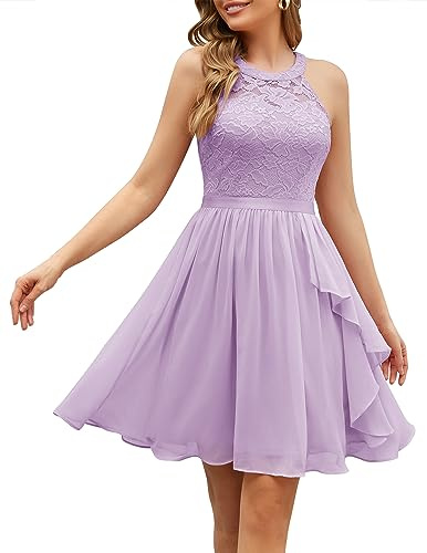 WedTrend Abendkleid Damen Elegante Hochzeitsgast Kleid Damen Spaghetti Kleid Damen Sommer Kleider Damen Festlich Abendkleid WT0213 Lavender XS