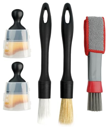 Auto Pinsel Innenraum, 5 Stück Pinsel Autoreinigung, Auto Detailing Pinsel, Reinigungspinsel Auto Set, Auto Bürste, Car Dust Sweep Detailing Brush
