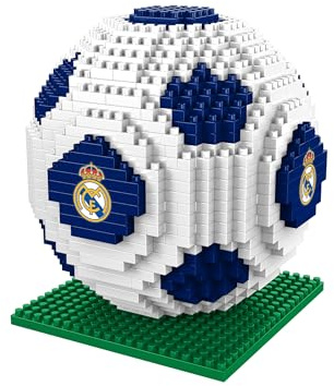 FOCO Jeu de construction de football 3D en briques BRXLZ, motif Real Madrid FC, produit sous licence officielle