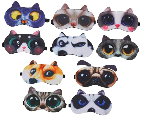KOMBIUDA Yeux Multifonctionnel Lot De 10 Cache-œil Pour Yeux Confortable Voyage Affaires