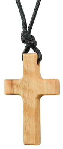 Enkrio Collier avec pendentif croix en bois naturel, Right Angle, Bois, Pas de gemme