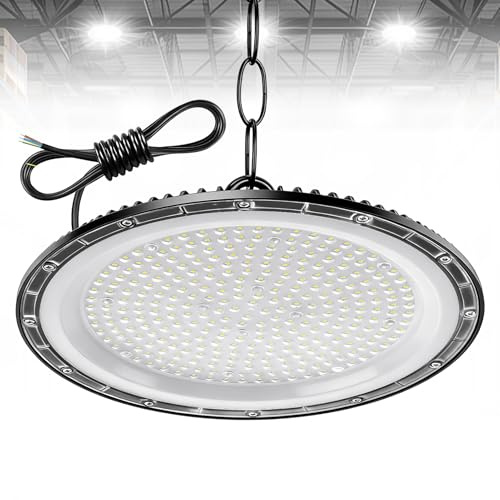 1Pack 500W UFO LED High Bay Light, Hallenstrahler 50000LM, 6500K Kaltweiß UFO LED Werkstattlampe, IP65 Wasserdichte LED Werkstatt Deckenleuchte für Fabriken,Garage,Lagerhaus