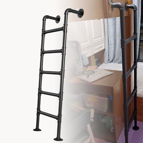 100-300 cm Scala da Arrampicata per Soppalco, Scaletta in Metallo Fissata al Muro per Dormitorio Domestico, Scaletta per Letto a Castello Scaletta per Uscire dal Seminterrato in Tubo di Ferro Metallic