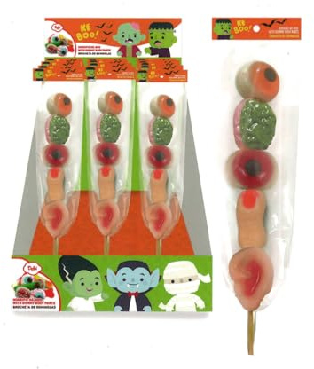 Idea Spiedino Horror Halloween Dolci Iberica Spiedino Caramelle Gommose 24 Pezzi da 35 g