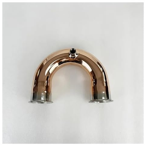 PAJPXPCD 2 (51mm) OD64mm Tri-clamp 180 Degree Copper Elbow With 1/4 Female Thread U-bend Suitable For Home Brewing (Main Body)