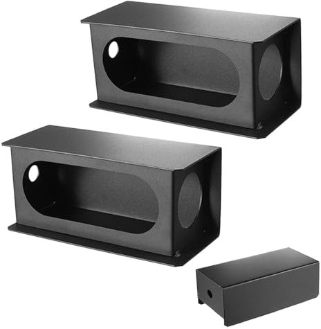 Anhänger-Leuchtkästen aus Stahl, Rücklichtgehäuse-Set,Rücklichtschutz für Anhänger aus Karbonstahl | 2x schwarze Anhänger-Leuchtkästen, LKW-Rücklichtkasten-Set für 2-Zoll-Seitenumrissleuchten