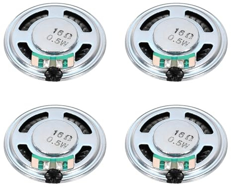sourcing map 6 Pz 0.5W 16 Ohm Piccoli Altoparlanti Metallo Shell Rotondo Interno Micro Magnete Altoparlante per Mini Altoparlanti DVD EVD Multimedia Mobile Portatile Pubblicità Macchina