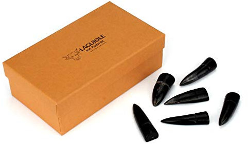 Laguiole en Aubrac - Sechs Messerbänkchen aus dunkler Büffelhornspitze