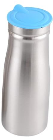 KiBcsLic Brocca per Bevande in Acciaio Inossidabile da 1 Litro con Coperchio, Ideale per Servire tè Freddo O caffè, 8,5x23 Cm, Blu
