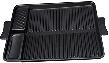 HYTROVE Plaque De Cuisson Rectangulaire Antiadhésive en Alliage D'aluminium pour Barbecue Extérieur, Plat De Barbecue Léger Et Compact, Compatible Cuisinière à Gaz Portable, Grillade en Plein Air