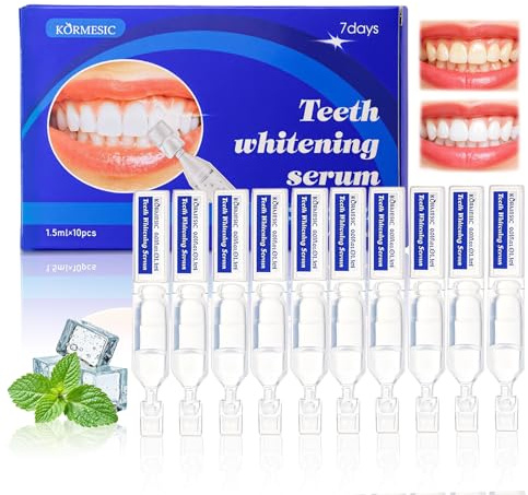 10 Pezzi sbiancante denti, essence whitening, soluzione per denti brillanti, effetto immediato e naturale, confezione monodose igienica, formato viaggio pratico