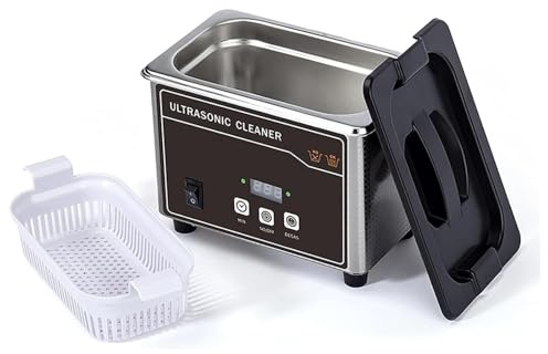 COYEUX 0,8 l ultraljudsrengöring, 35 W rostfritt stål rengöringsmaskin, 360° djuprengöring för ringar, silver, glasögon, klockor, smycken