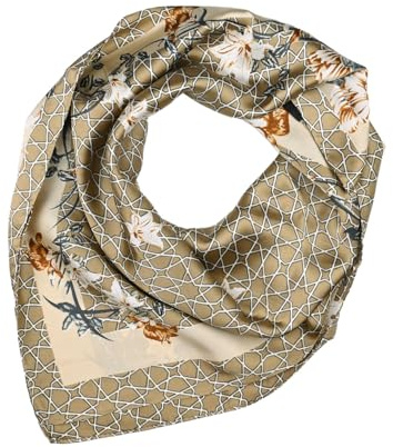 LUMBERJACK Sciarpa Donna 100% Seta, Foulard Quadrato 70x70 cm, Fantasia Floreale Arabesco, Idea Regalo