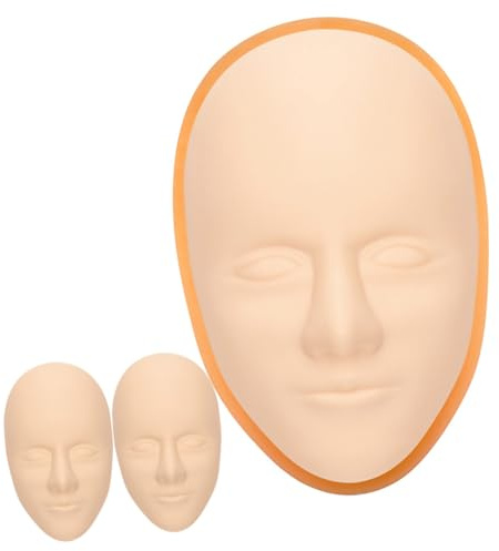 Piel de Práctica de 5d de Silicona, 1 Juego para Salón | Superficie Lisa y Realista, Cara Reemplazable, Base Pvc Naranja, para Escuelas de Maquillaje
