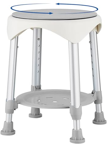KSITEX KSITEX Sgabello da doccia per doccia interna, sgabello da doccia girevole aggiornato per anziani, disabili, adulti, sgabello da doccia girevole a 360° per bagno, sedia da bagno con 6 livelli di