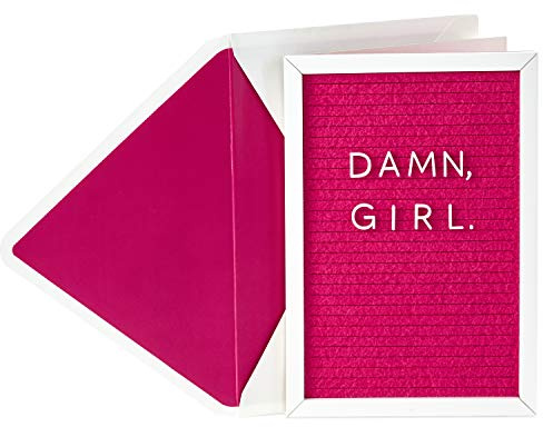 Hallmark Signature 899RZH1072 Tarjeta de cumpleaños para mujer (damn, tablero de letras de niña)