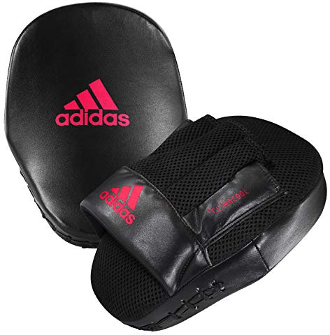 adidas Speed Coach Mitts, Boxpratzen, schwarz/rot, Einheitsgröße (24x19x4 cm)