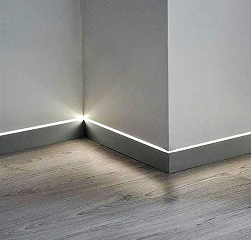 Profilo Battiscopa Filomuro in alluminio light 80 HDF Resistente all'acqua