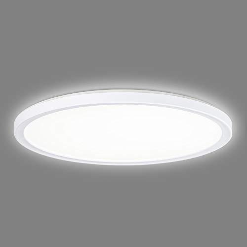 Navaris LED Deckenleuchte mit zusätzlicher Hintergrundbeleuchtung - dimmbar - 22 Watt - 42 x 2,8cm - 4000K - LED Deckenlampe Panel ultra flach rund