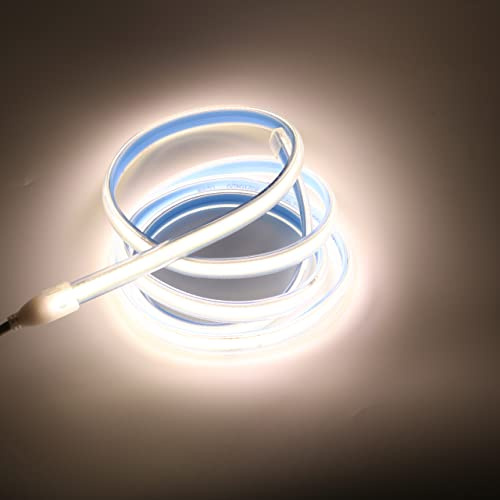 pcning 230V LED COB Streifen 3M Weiss 280 led/m Super hell | IP67 Wasserdicht Strip 3 Meter , 4000K Flexibel LED Band mit Schalter , led strip 3 m weiss eurostecker
