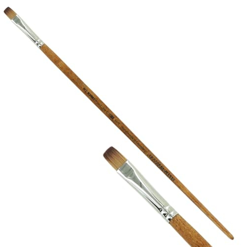 KUM - Acryl- und Ölpinsel Wood Line Flach Größe 8 | Malpinsel für Künstler, Künstlerbedarf für Acrylmalerei und Ölmalerei