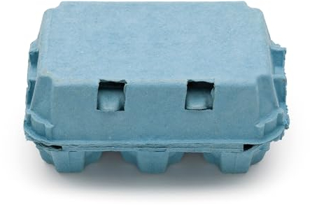 eivolution EcoPack 6er Eierschachtel für Hühnereier in den Größen S, M & L - Biologisch Abbaubar - Platzsparend stapelbare Eierkartons - Blau - 116 Stück