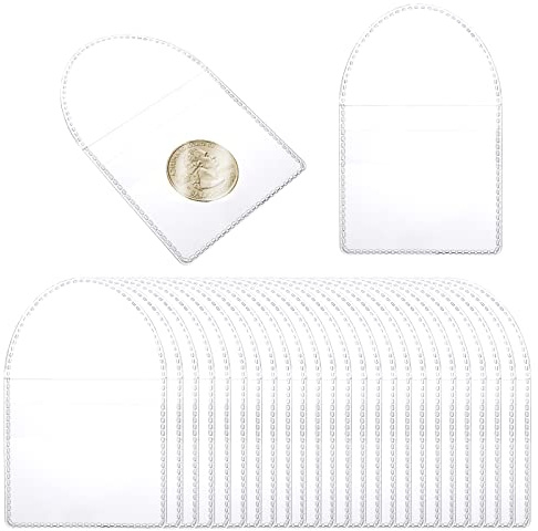 TIESOME Soportes de Mangas para Monedas - Pack 50 Bolsas Individuales para Alojar y Coleccionar Accesorios de Porta Monedas