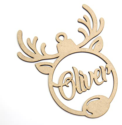 Palle di Natale in legno personalizzate con nome, Decorazioni natalizie, Ornamento, decorazione per albero di Natale (Modello 8)