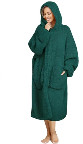ililmmoe Plüsch Hoodie Decke für Frauen und Männer,Super warme und gemütliche große tragbare Decke Hoodies Homewear,Dicke lose Plüsch Mäntel