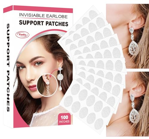 Patch di supporto per orecchini trasparenti | Toppe invisibili Supporto impermeabile per lobi delle orecchie | Invisibili e confortevoli, opzioni da 100/200 pezzi per gioielli per Ceolup