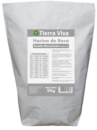 Harina de roca 5 kg. Basalto micronizado. Polvo de basalto. Fertilizante ecológico para plantas, grow, humus liquido