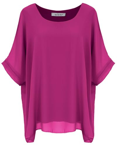 Van Der Rich ® - Camisa con Forro Interior - Mujer (Fucsia, L-XL)