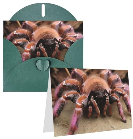 Grußkarten, große mexikanische Vogelspinne, Dankeskarten mit Umschlägen, Happy Birthday-Karte, personalisierbar, Perlpapier, Hochzeitskarte, 15 x 10 cm, leere Notizkarten für Partys und alle Anlässe