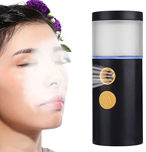 Nano Facial 20 Ml Mini-Gesichtsbefeuchter Tragbares Gesichtssprühgerät USB Wiederaufladbar Handlicher Gesichtsdampfer Hautpflegegerät (Schwarz)