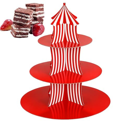 Soporte para cupcakes, soporte para cupcakes, soporte para tartas de cartón de 3 capas, soporte para tartas con escalones, soporte para tartas de papel, soporte creativo para tartas, para fiestas,