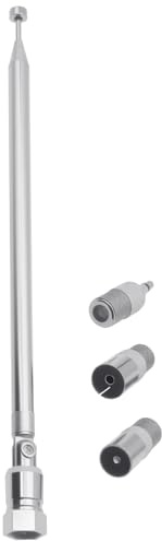 FDXGYH FM Telescopic Antenna Indoor 50 Ohm F Type Male Plug Connector with 3 Pcs Adapter for TV AM FM Radio HiFi AV Stereo Receiver