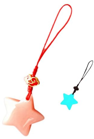 tkerinse Leuchtender Stern-Anhänger, Handykette, leuchtender Stern, Schlüsselanhänger zum Aufhängen, schönes Handyband, Taschendekoration, 1 Stück