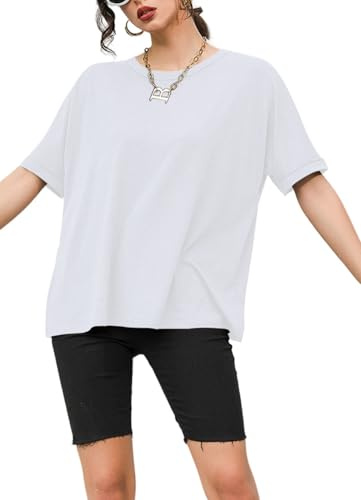 Suncife Maglietta oversize da donna, vestibilità larga, estiva, a maniche corte, oversize