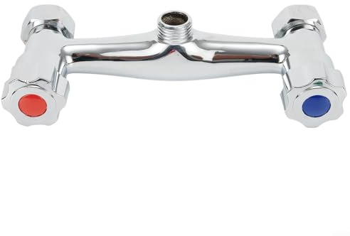 Feegow Robinet mélangeur de baignoire et douche, robinet mitigeur de baignoire monté sur le pont de barre, robinet mitigeur mural à double poignée en laiton, robinet d'eau chaude et froide