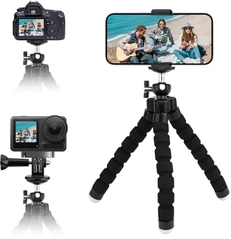 Hawdows Treppiede Smartphone Flessibile Portatile, Mini Treppiede per Cellulare, 360° Rotabile Supporto per Cellulare per Fotocamera da Viaggio per Registrazioni Video/Selfie