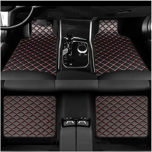 JACCOS 4 Stück Auto Fußmatte für Kia Sportage 2016-2021,Allwetter Autoteppich Matte Set,Vorne und Hinten Allwetterschutz Schutz Teppich Innenzubehör,B/BlackRed