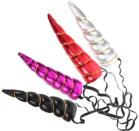 4 Stück Einhorn Stirnband für Mädchen und Frauen, Geburtstag | Tiara für Cosplay und Halloween, Bequemes, nicht Einengendes Design, für Kinder und Erwachsene