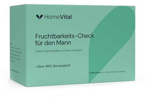 HomeVital Fruchtbarkeitstest für Männer für Zuhause - Spermatest bei Kinderwunsch - Spermientest zur Überprüfung der Spermienqualität & Zeugungsfähigkeit - Fruchtbarkeit Test