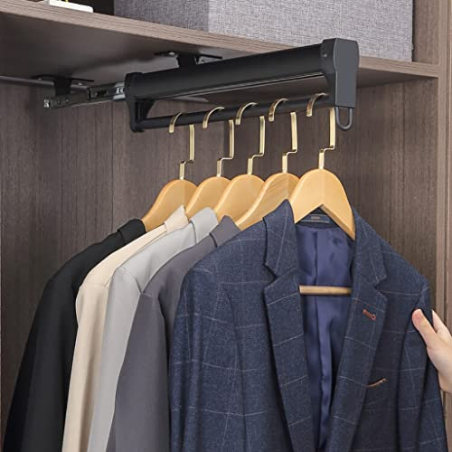 Strapazierfähige ausziehbare Kleiderstange für Kleiderschränke, Metall-Hängestange mit 35 kg Tragkraft, verstellbarer Hosenständer, 56 cm Größe